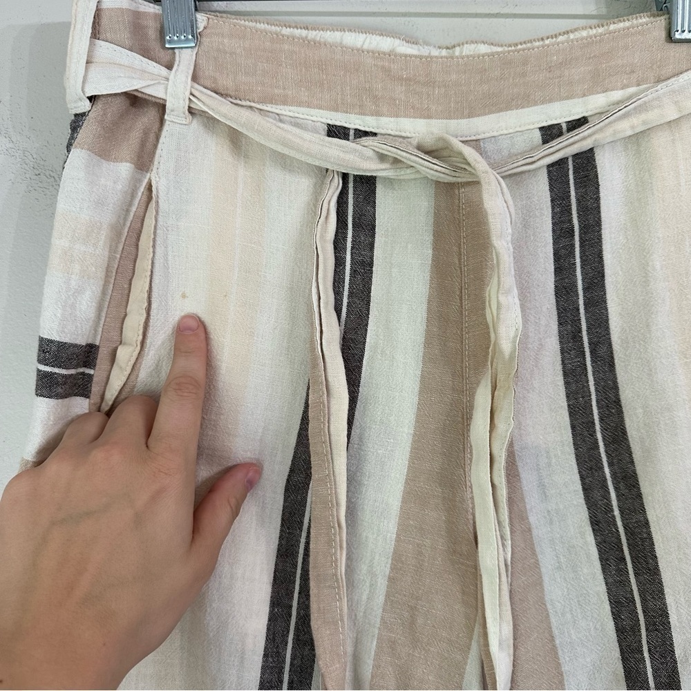 By Anthropologie Cropped Wide Leg
Linen Cotton Gauze Pant Neutral Stripe Size XS - Picture 6 of 13